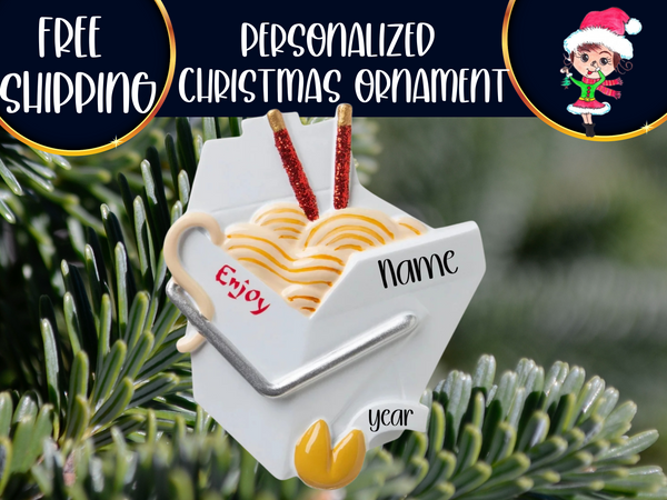 Chinese Take Out Fast Food Personalized Christmas Ornament