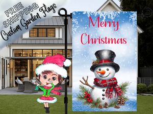 Christmas Snowman Garden Flag