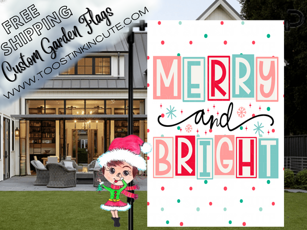 Merry and Bright Christmas Garden Flag