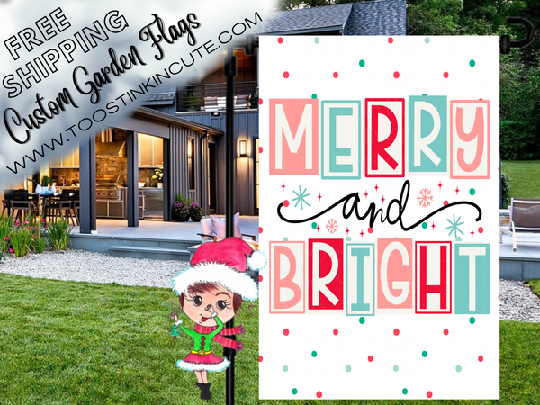 Merry and Bright Christmas Garden Flag