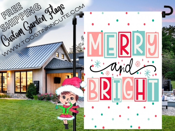 Merry and Bright Christmas Garden Flag