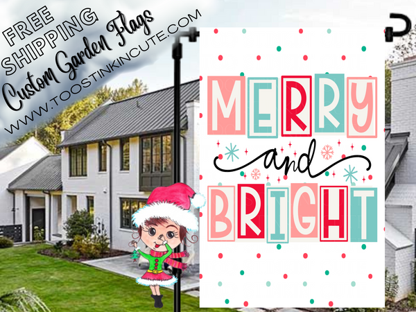 Merry and Bright Christmas Garden Flag