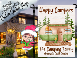 Personalized Camper Garden Flag|Family Garden Flag|Camping Family|Camper Garden Flag|Garden Flag Camping|Camping Family Flag|Campsite Flag