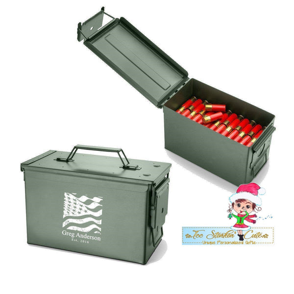 Personalized Metal Ammo Box - Multiple Designs (Men, Grandpa, Dad, Papa, Fathers Day, Man Cave)