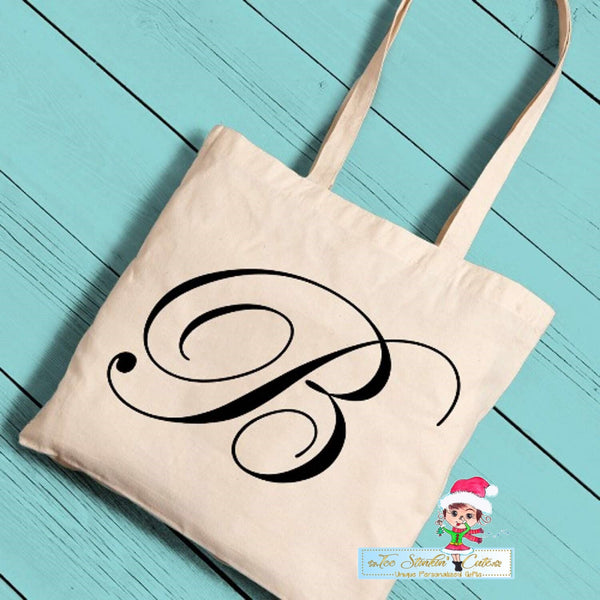 Personalized ANY INITIAL Canvas Initial Tote/ Custom Tote Bag/ Unique Gift/ Mom Grandma Mothers Day Teen Girl Purse Bag