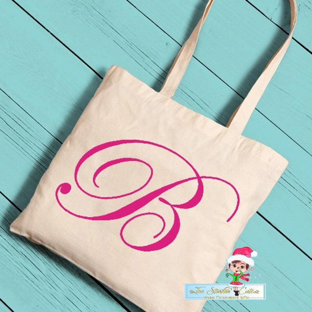 Personalized Linen Tote Bag Cute Name Tote Bag 